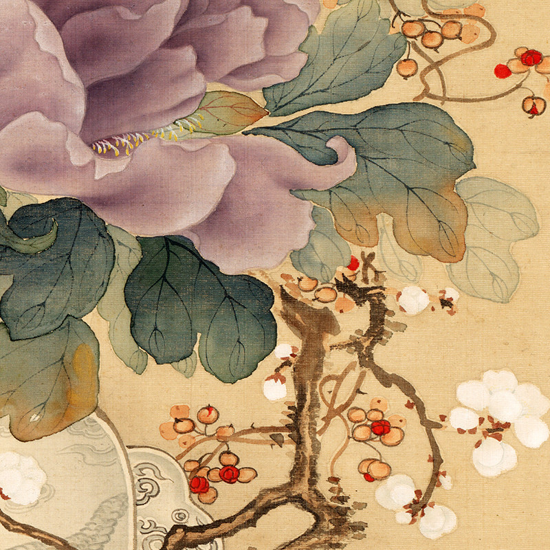 岁朝清供图 工笔牡丹花卉平安如意挂画画心高清微喷临摹画稿范本,淘宝优惠券,粉丝福利购,淘宝优惠卷