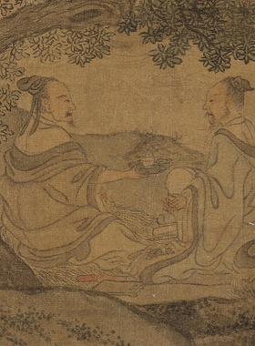 李公麟兰亭修契图微喷临摹画稿