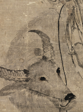 张路老子骑牛图临摹画稿仿古画