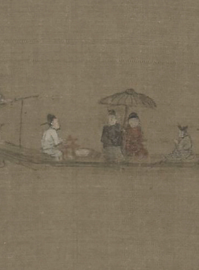 董源潇湘图临摹画稿微喷打印