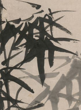 郑板桥竹石图微喷临摹画稿挂画