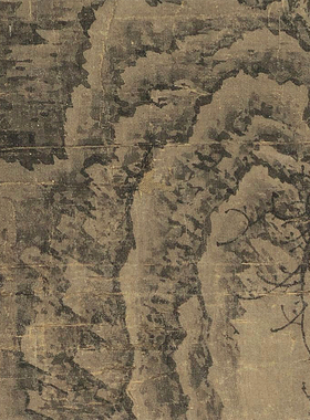 临摹画稿画心微喷打印深山饲鹤图