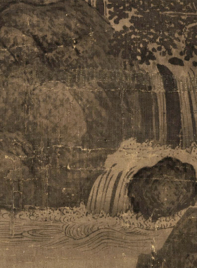 临摹画稿画心底稿关仝山溪待渡图