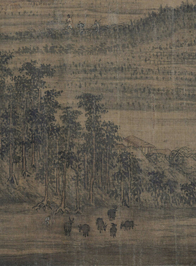 临摹画稿五代董源夏山图画心底稿