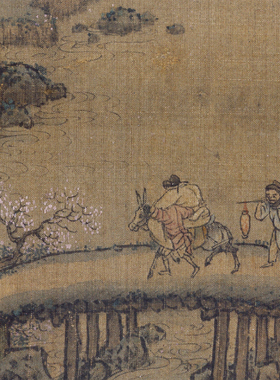 花坞醉归图高清原大临摹画稿画心