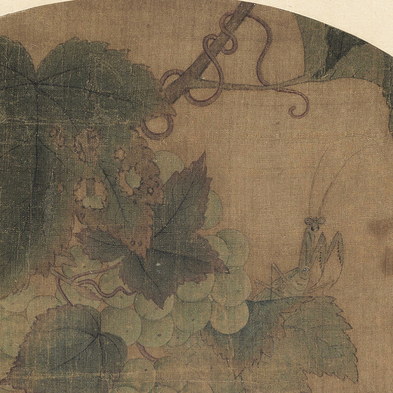 南宋林椿葡萄草虫图复制打印微喷宋元花鸟草虫画临摹学习画稿底稿 - 图0