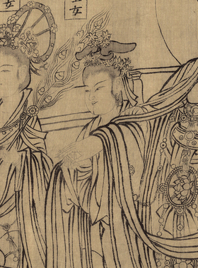 临摹画稿朝元仙仗图高清微喷