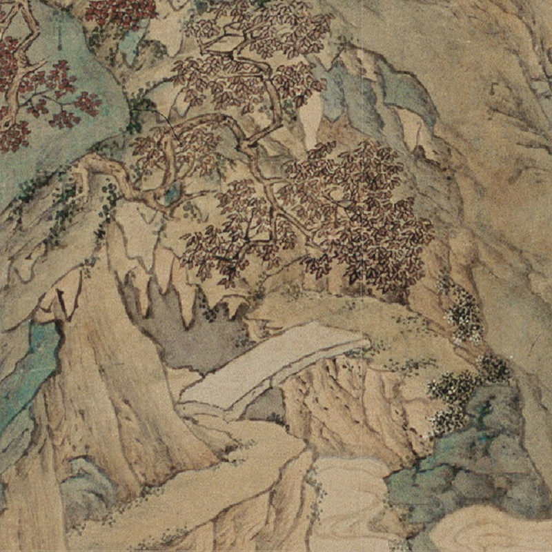 1:1明 仇英 枫溪垂钓图临摹画稿 微喷打印山水画原大临摹范本底稿,淘宝优惠券,粉丝福利购,淘宝优惠卷