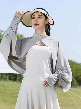 冰丝防晒袖套手套一体女2026新款防紫外线宽松版手臂开车骑行户外