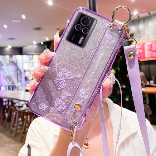 适用于红米K60E手机壳小米K60E保护5G硅胶套redmik全包防摔redmi软壳k6oe腕带e5g斜跨可背挂绳支架花创意新款 - 图0
