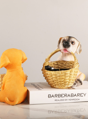 小狗玄关收纳摆件门口桌面装饰品