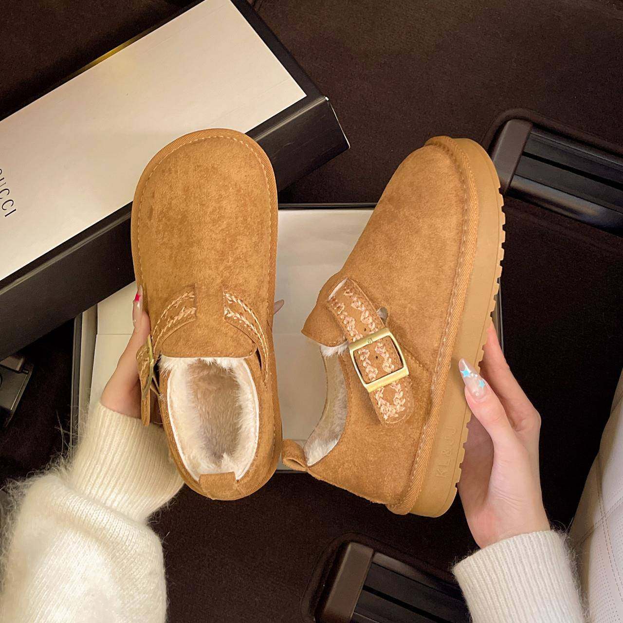 勃肯鞋女款2026春秋季新款加绒加厚懒人平底一脚蹬博肯豆豆0122w,淘宝优惠券,粉丝福利购,淘宝优惠卷