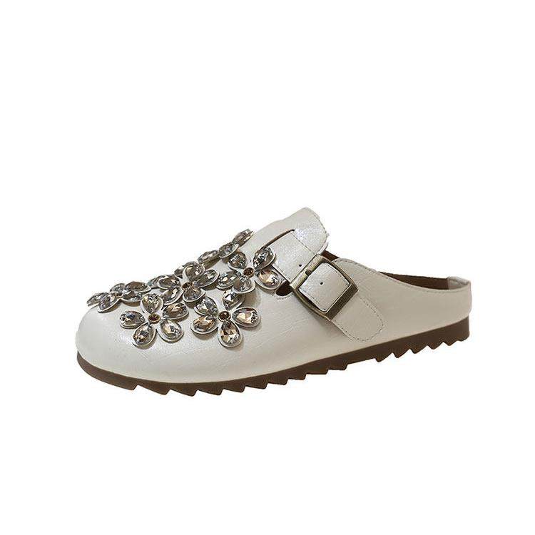 春秋包头半拖鞋女外穿2026新款时尚水钻平底一脚蹬勃肯凉拖0125z,淘宝优惠券,粉丝福利购,淘宝优惠卷