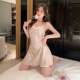 Summer swing collar sexy pajamas ice silk print imitation suspender nightgown for women 2026 new style can be worn ນອກ 0606z