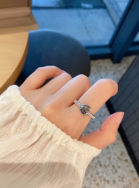 大漂亮香港正生银饰光珠戒指女925纯银多款可选银珠子指环