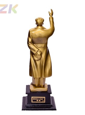 主席铜像毛爷爷树脂像挥手站像43.8cm商务会销纪念礼品办公摆件c9