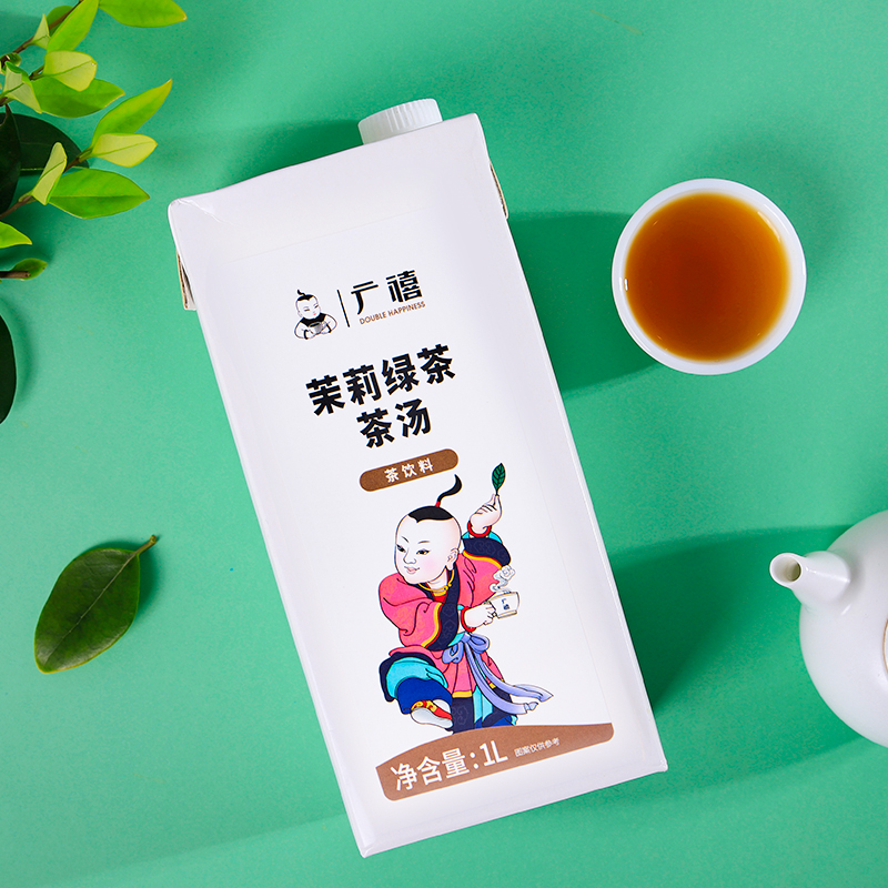 广禧茉莉绿茶茶汤1L 免冲泡茶汤萃取液基底茶叶奶茶店专用原材料 - 图1