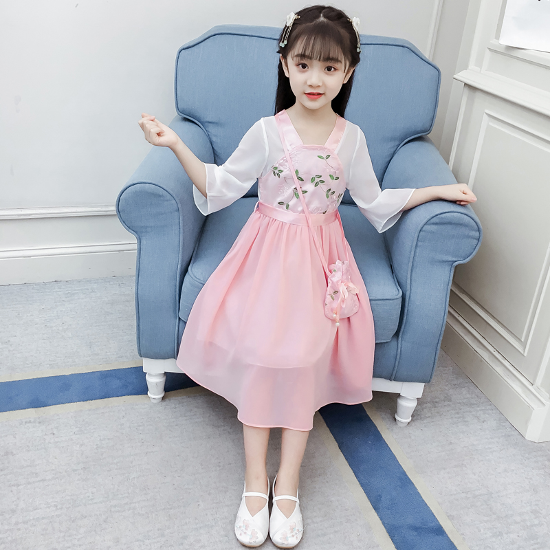 幼尚童装萌萌店女童装汉服古装襦裙儿童女中国风夏装中大童古风小女孩超仙连衣裙1