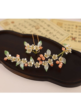 清新花朵软杆簪桂花腾日常发饰发簪百搭甜美后脑勺头饰女仙气盘发