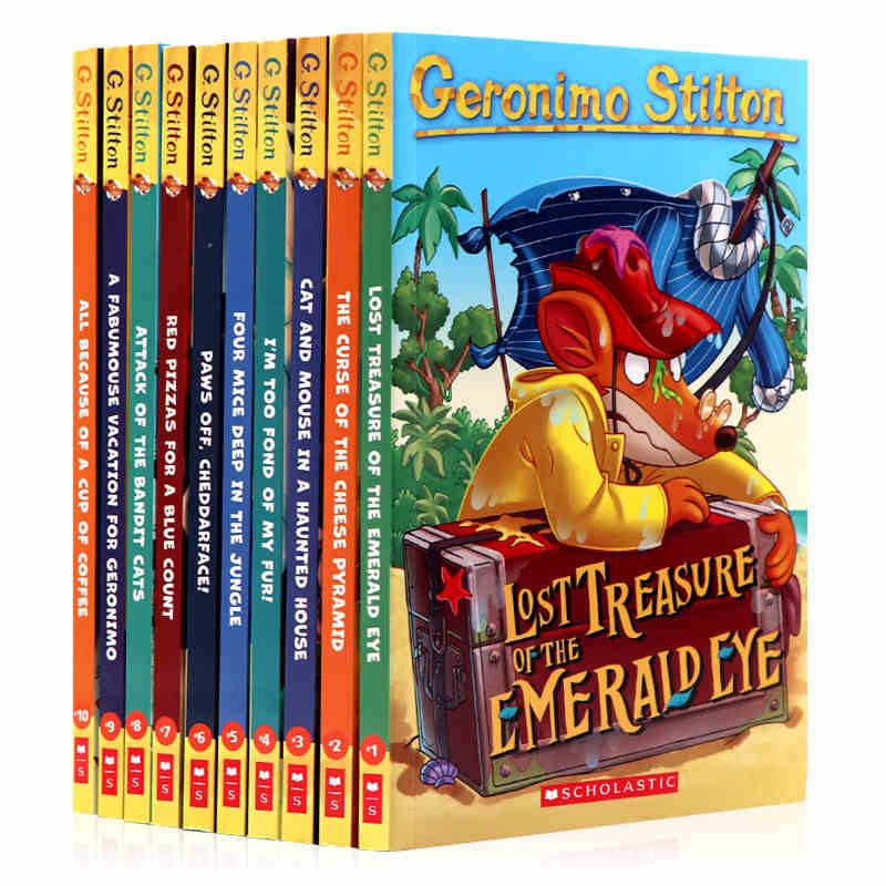 Geronimo Stilton 1-10老鼠记者英文原版有声小说桥梁书课外读物正版现货10本 8-10岁小学少儿英语-图3