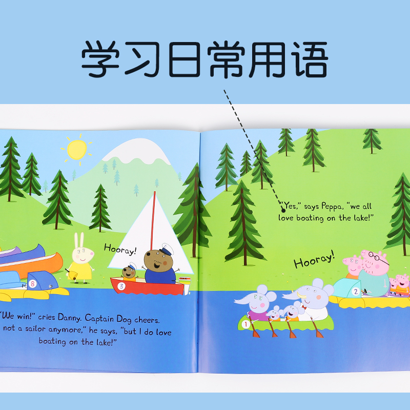 Peppa Pig 小猪佩奇英文原版绘本环保袋装蓝袋绿袋红袋 Bedtime stories Tree House 粉红猪小妹 3-8岁儿童少儿英语 - 图3