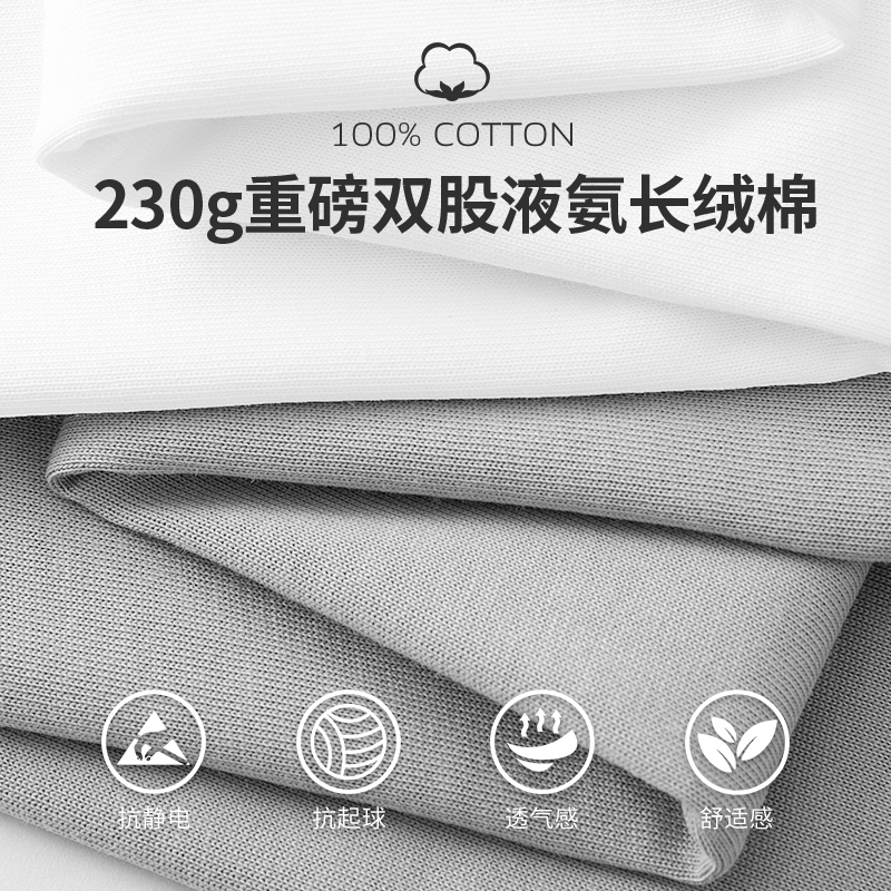 230g重磅t恤男短袖纯棉宽松潮流夏季液氨长绒棉克莱因蓝半袖体恤 - 图1