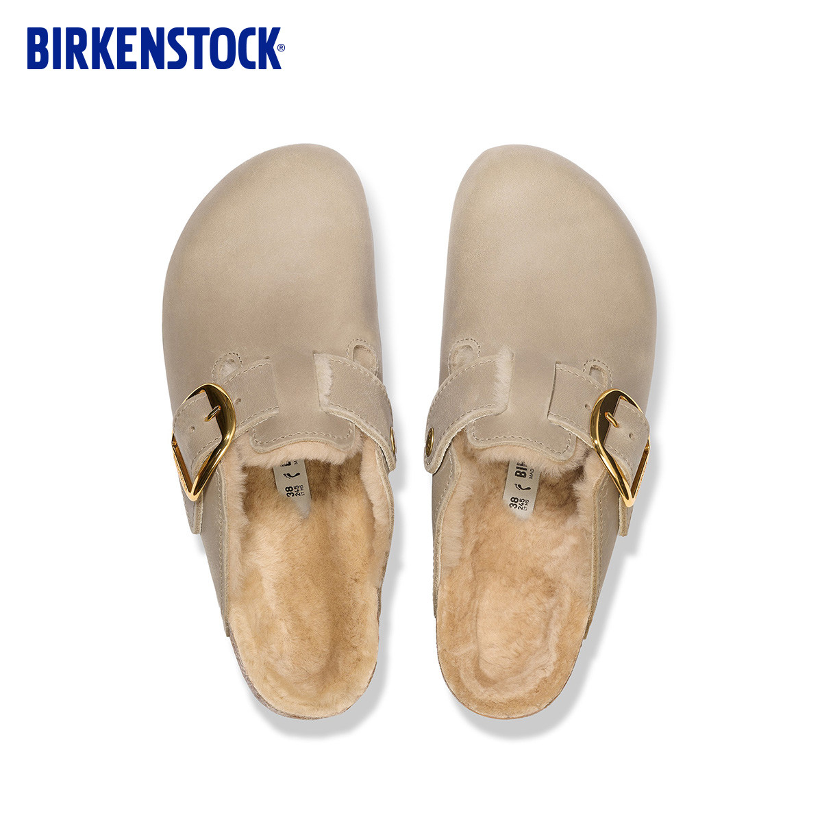 BIRKENSTOCK勃肯德国进口新品男女涂油皮Boston Shearling毛毛鞋,淘宝优惠券,粉丝福利购,淘宝优惠卷