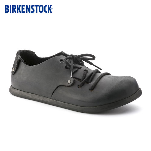 BIRKENSTOCK勃肯德国进口男女款涂油皮复古Montana低帮系带休闲鞋 - 图1