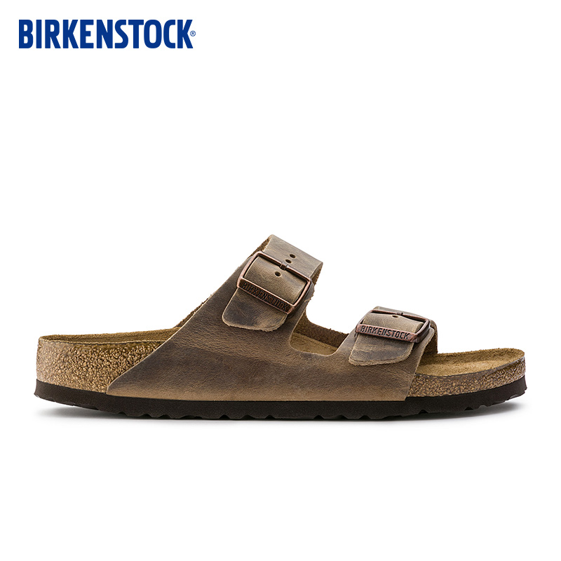 BIRKENSTOCK勃肯男女款软木一字带拖鞋牛皮革软底Arizona系列 - 图0