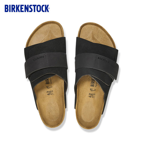 BIRKENSTOCK勃肯德国进口男女绒面革Kyoto魔术贴单带拖鞋 - 图0