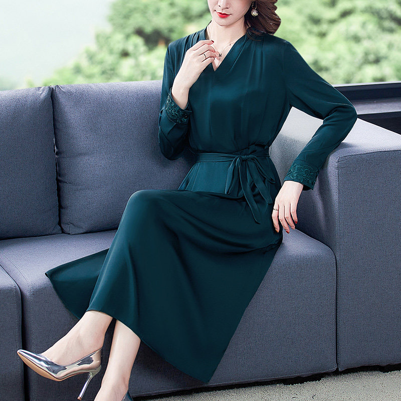 贵夫人长袖2020新款大码女装连衣裙 赛娅奴大码女装