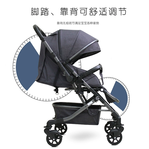 Универсальная съёмная портативная складная коляска на четырех колесах для близнецов с сидением для двоих, можно сидеть и лежать