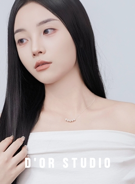 原创设计项链纯银猫眼珠微笑项链女小众设计感高级轻奢锁骨链纯银
