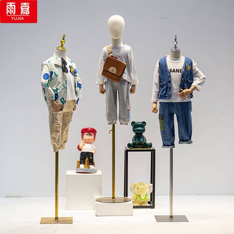 新品儿童模特道具半身童装服装店男女小孩衣服展示架带头人台模特-图3