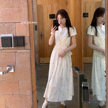 Clearance ພິເສດຊຸດຈີນໃຫມ່ Summer Skirt ສີຂາວ niche ການອອກແບບກະໂປງ A-Line Slim