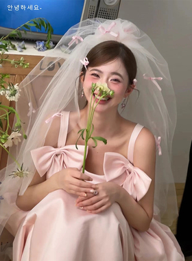 沫朵薇新娘领证头纱结婚头饰