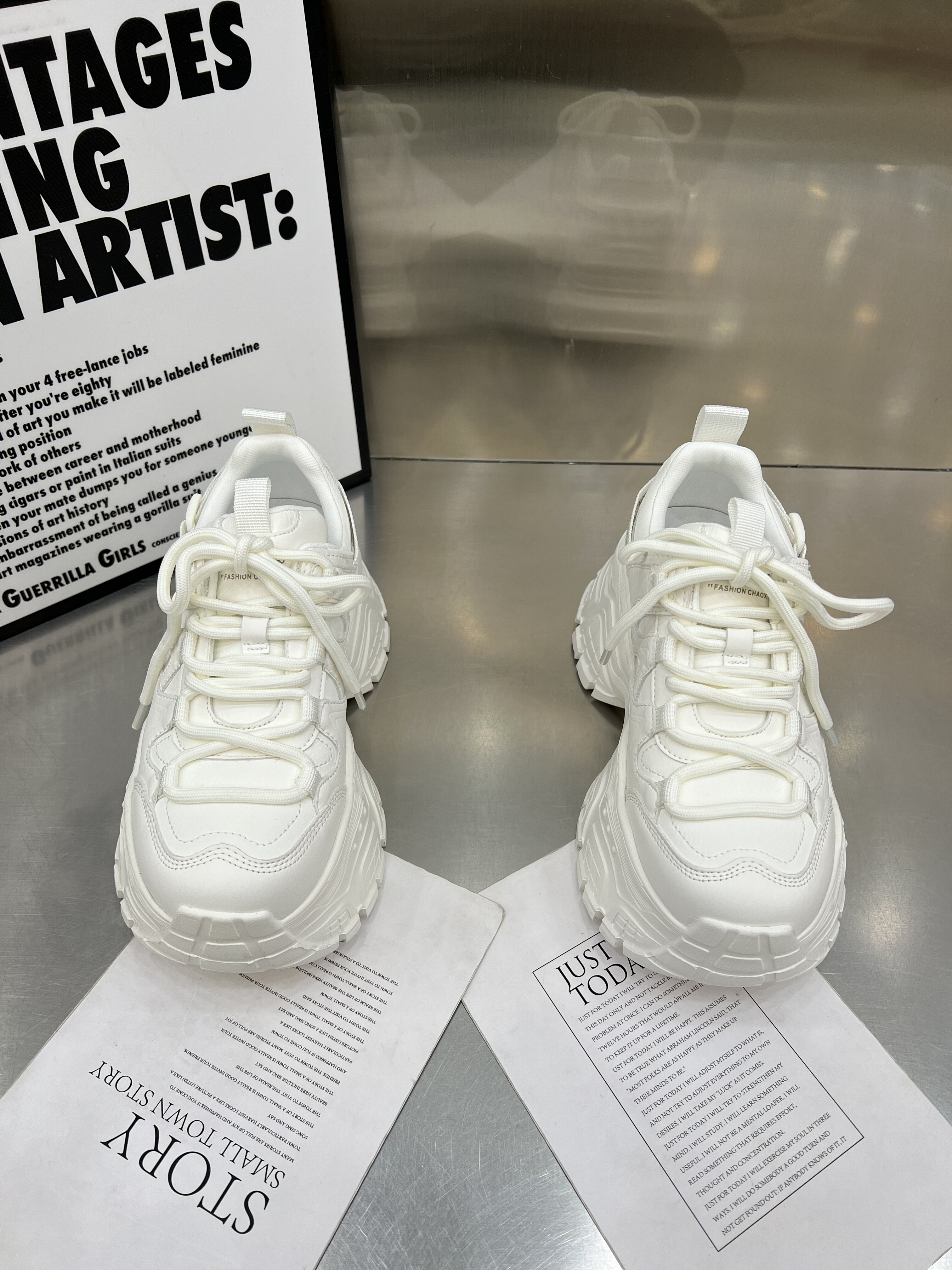 欧洲站真皮厚底老爹鞋女鞋2026春季新款小个子增高舒适休闲运动鞋,淘宝优惠券,粉丝福利购,淘宝优惠卷