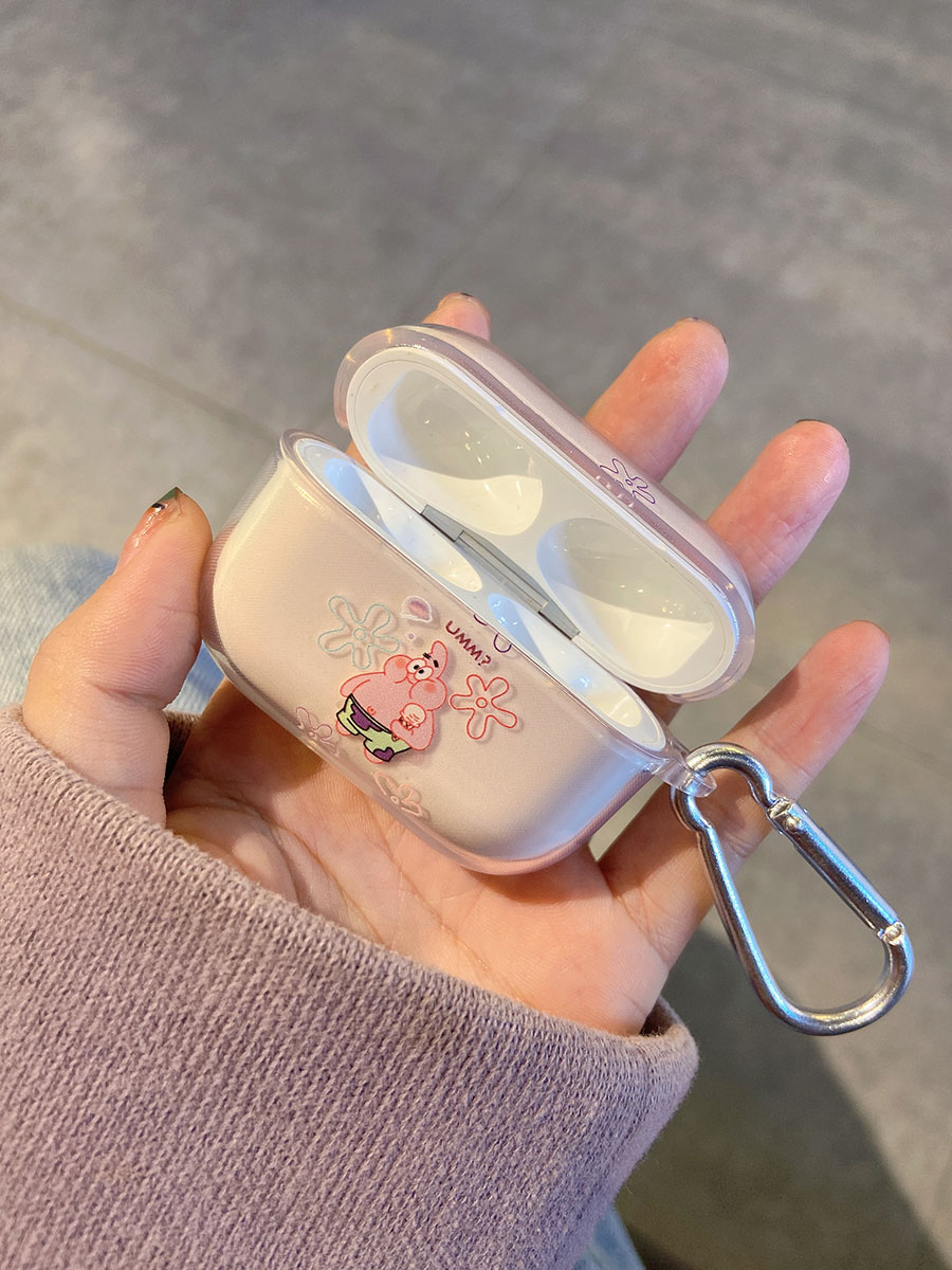 适用airpodspro2保护套airpods2保护壳苹果无线蓝牙耳机套airpods3硅胶软壳透明可爱卡通airpodspro海绵宝宝