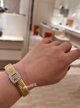 Zhaoyi珍宝～18k金意大利弹力钻石手镯  定金