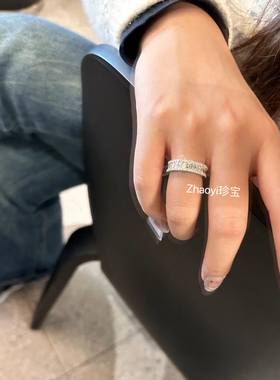 18k 白金钻石排戒  定金