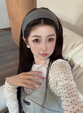 宽边高颅顶灰色发箍头饰女款2026新款日常外戴洋气时尚发卡头箍