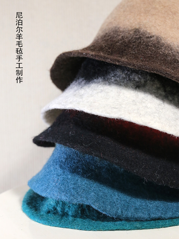 法式秋冬尼泊尔羊毛毡手工制作礼帽女法式复古盆帽优雅圆顶显脸小,淘宝优惠券,粉丝福利购,淘宝优惠卷