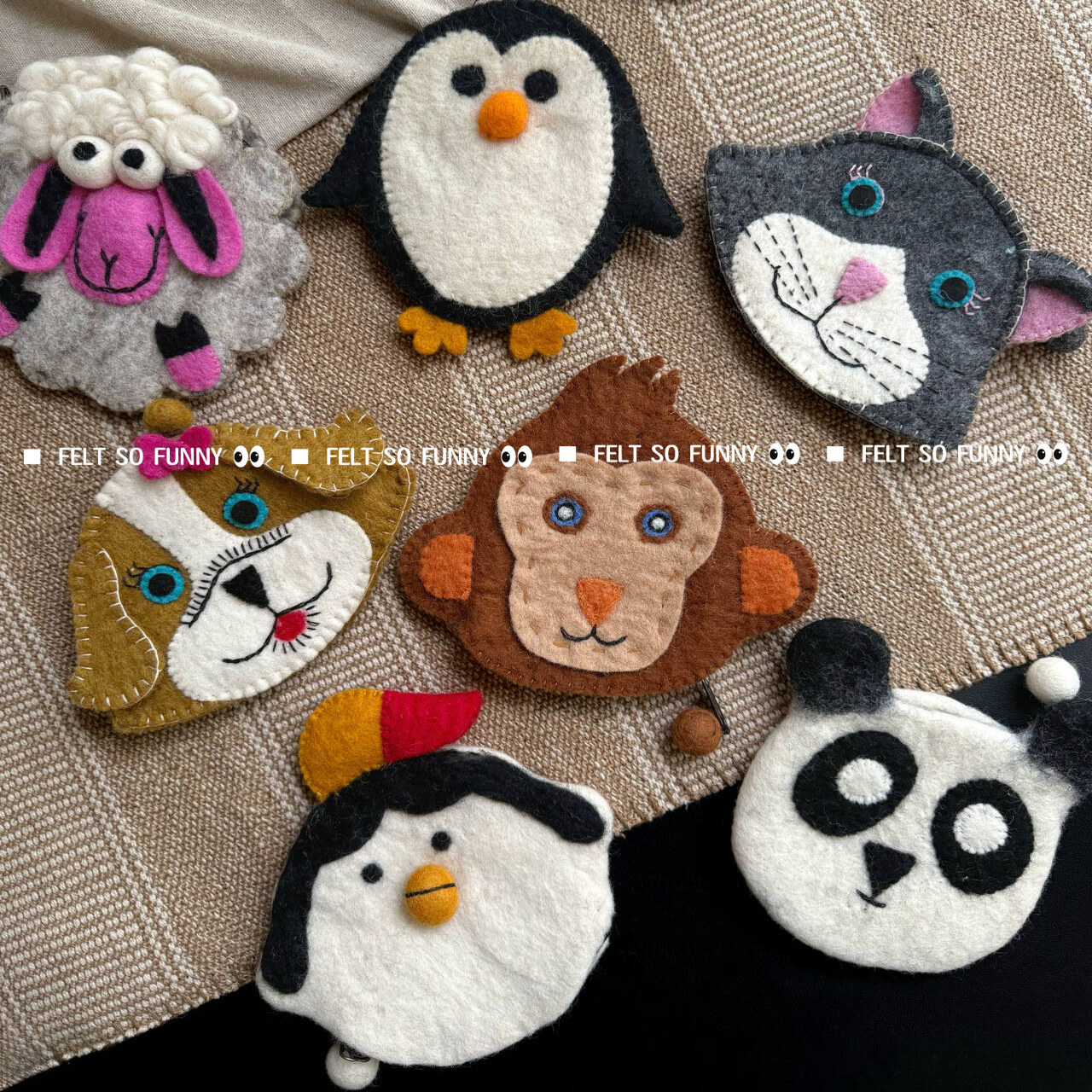 可爱羊毛毡创意零钱包ins风动物兔子羊驼蘑菇耳机毛毡收纳包礼物,淘宝优惠券,粉丝福利购,淘宝优惠卷