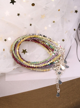 天然紫水晶月光石碧玺女复古手链