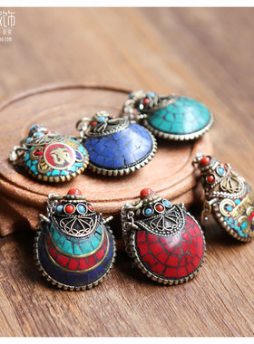 diy鼻烟壶配饰佛珠星月吊坠项链