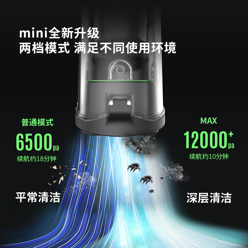 AutoBot Vmini max新款车载无线便携吸尘器车家两用款12kpa大吸力 - 图0