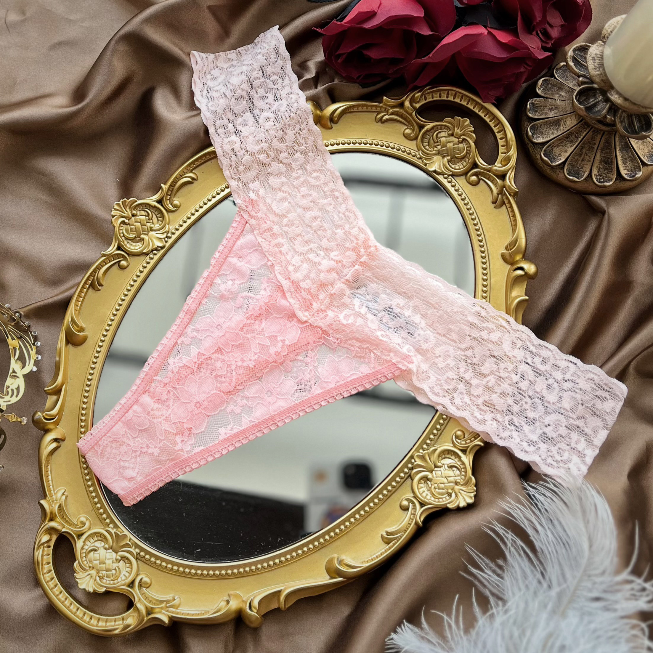 9月欧美tback丁字裤纯欲宽松性感蕾丝网纱轻薄透气中腰棉裆内裤女,淘宝优惠券,粉丝福利购,淘宝优惠卷