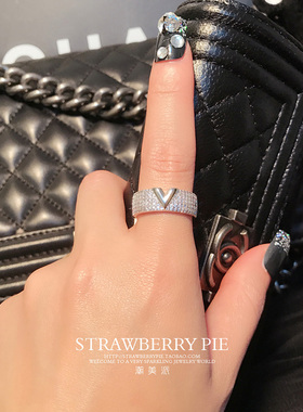 潮美派装饰戒指奢华微镶钻超闪耀