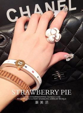 潮美派全新现货派欧美山茶花戒指