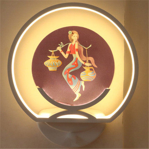 简约现代LED背景墙创意客厅儿童卧室床头灯带开关调光中式壁画灯 - 图3